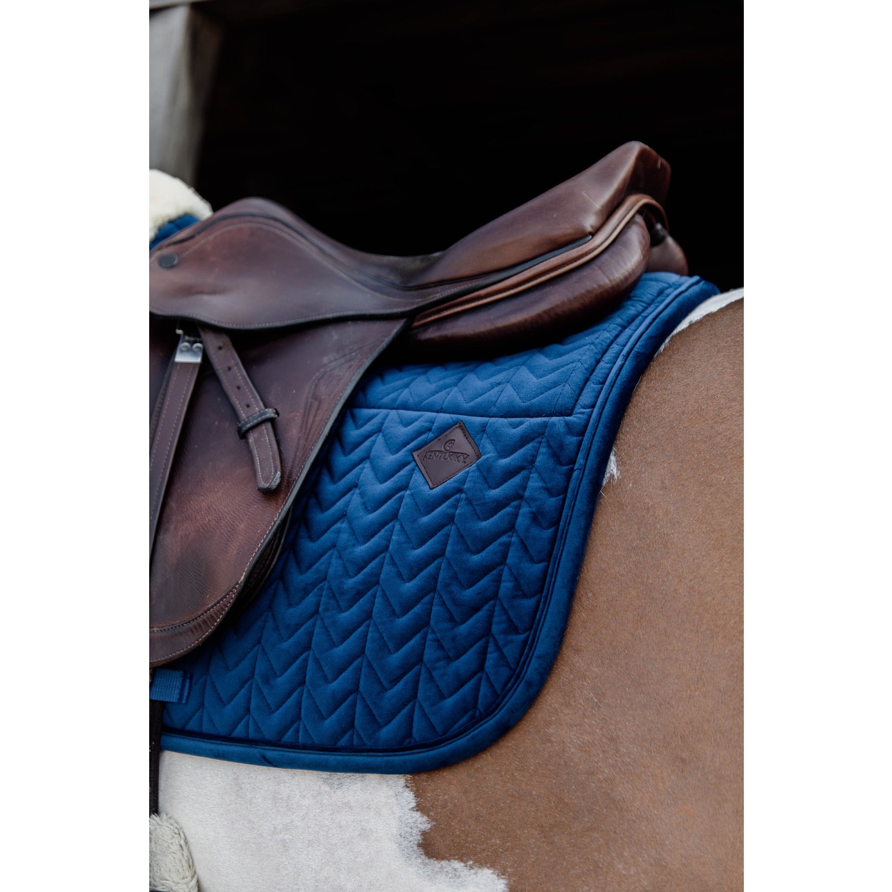 Kentucky Horsewear Skin Friendly Saddle Pad Velvet Jumping, Navy