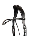 Montar Navy Crystal Snap-On Browband, Black Leather