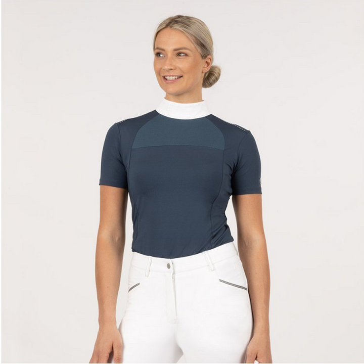 BR CYNTHIA Ladies Short Sleeve Competition Shirt, Navy Sky