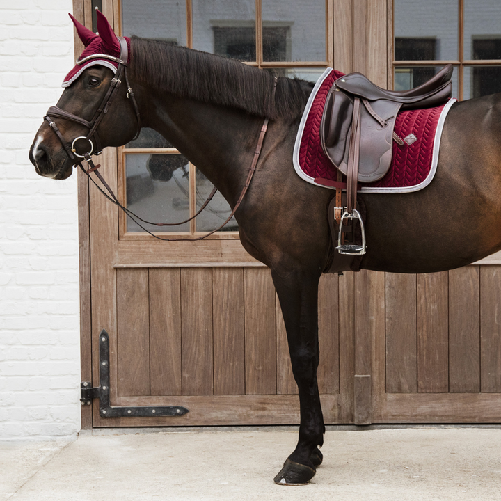 Kentucky Horsewear Dressage Saddle Pad Velvet Contrast, Bordeaux