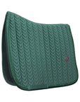 Kentucky Horsewear Saddle Pad Basic Velvet Pearls Dressage, Pine Green