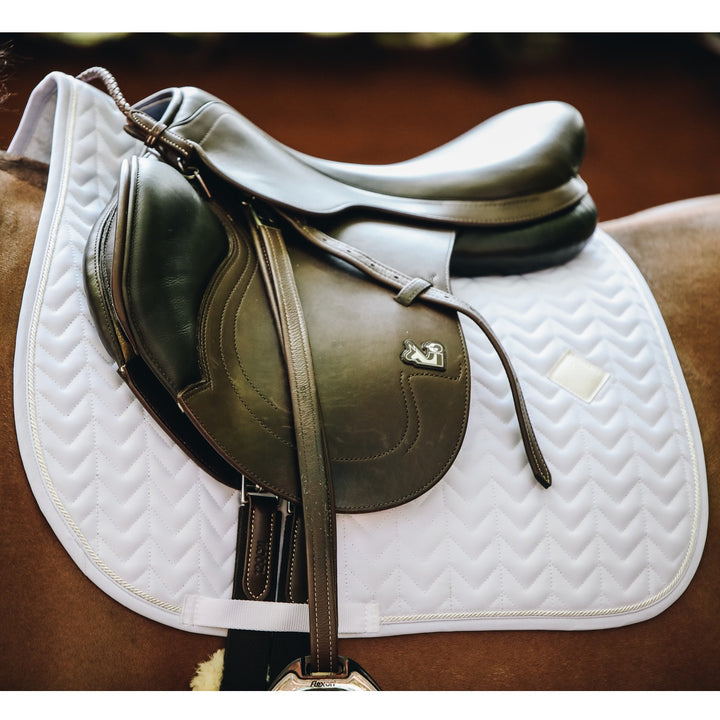 Kentucky Horsewear Saddle Pad Fishbone Jumping White Edition Full