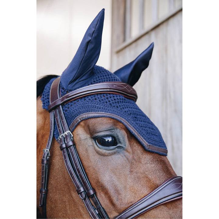 Kentucky Horsewear Fly Veil Wellington Leather, Navy