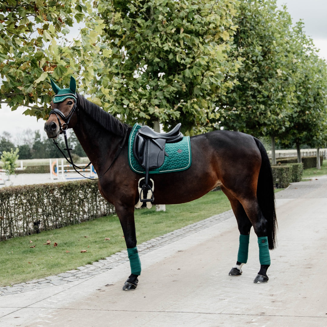 Kentucky Horsewear Saddle Pad Velvet Dressage Dark Green Edition Full