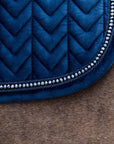 Kentucky Horsewear Saddle Pad Basic Velvet Pearls Dressage, Navy