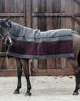 Kentucky Horsewear Heavy Fleece Rug Square Fishbone, Grey/Bordeaux