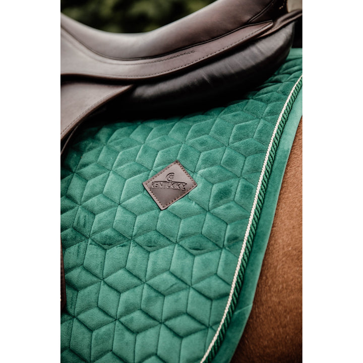 Kentucky Horsewear Saddle Pad Velvet Jumping Dark Green Edition Full