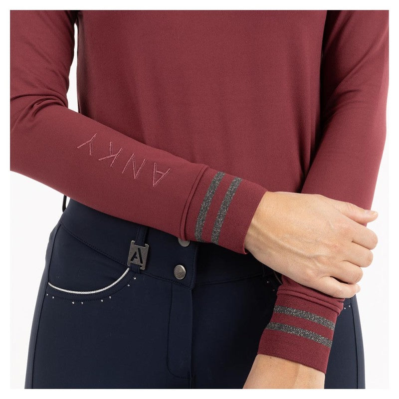 ANKY® Long Sleeve Polo Shirt ATC222201, New Maroon