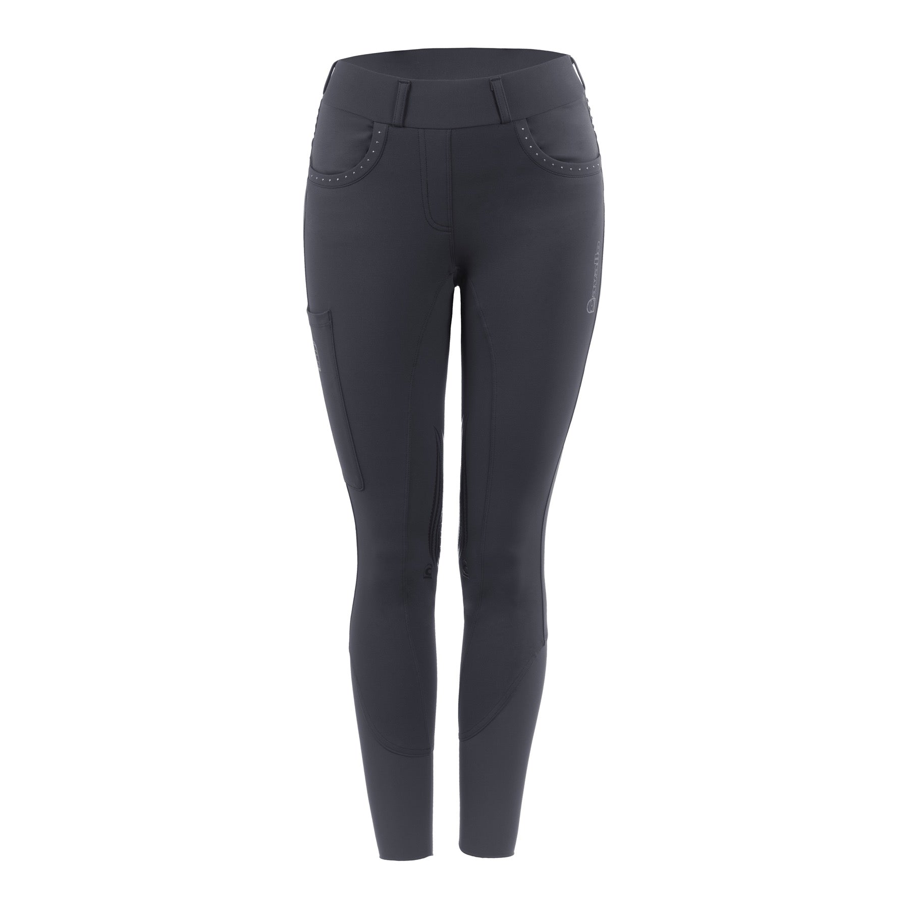 Cavallo LEE GRIP Mid RIse, Knee Grip Riding Leggings, Shadow Grey