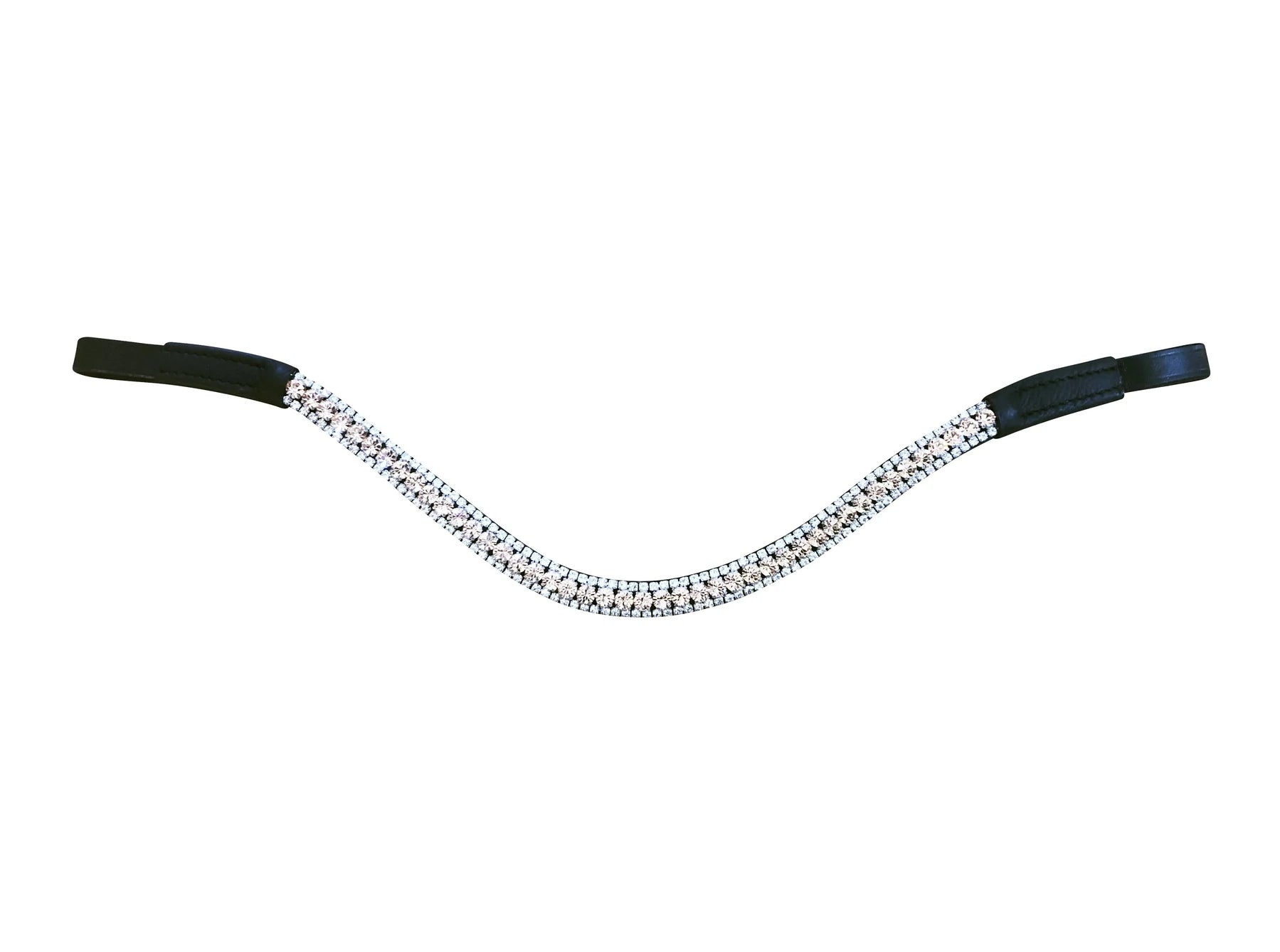 Lumiere Equestrian Champagne Crystal Browband, Black Leather
