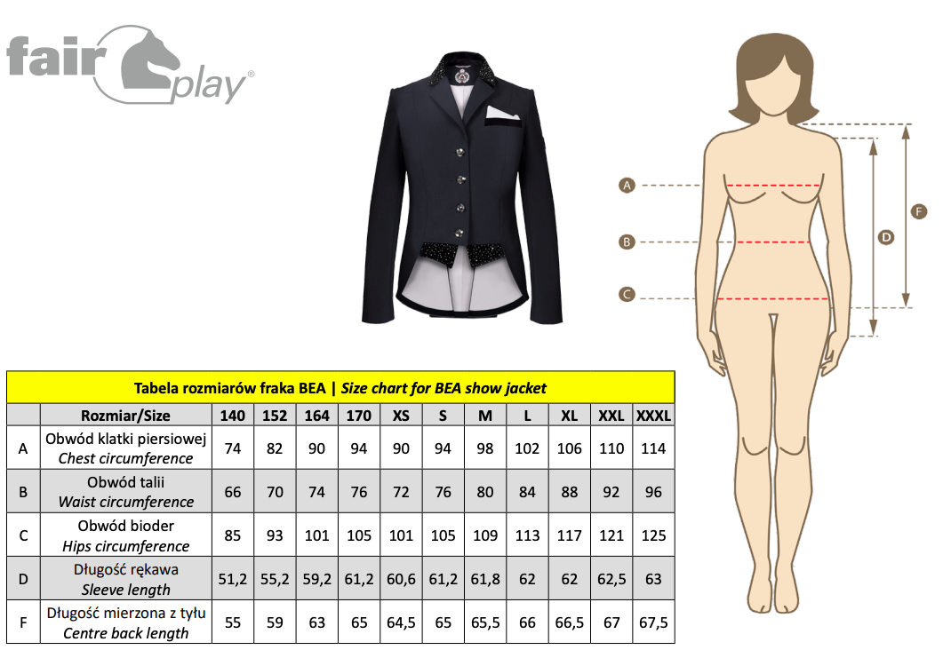 Fair Play Dressage Show Jacket BEA Navy