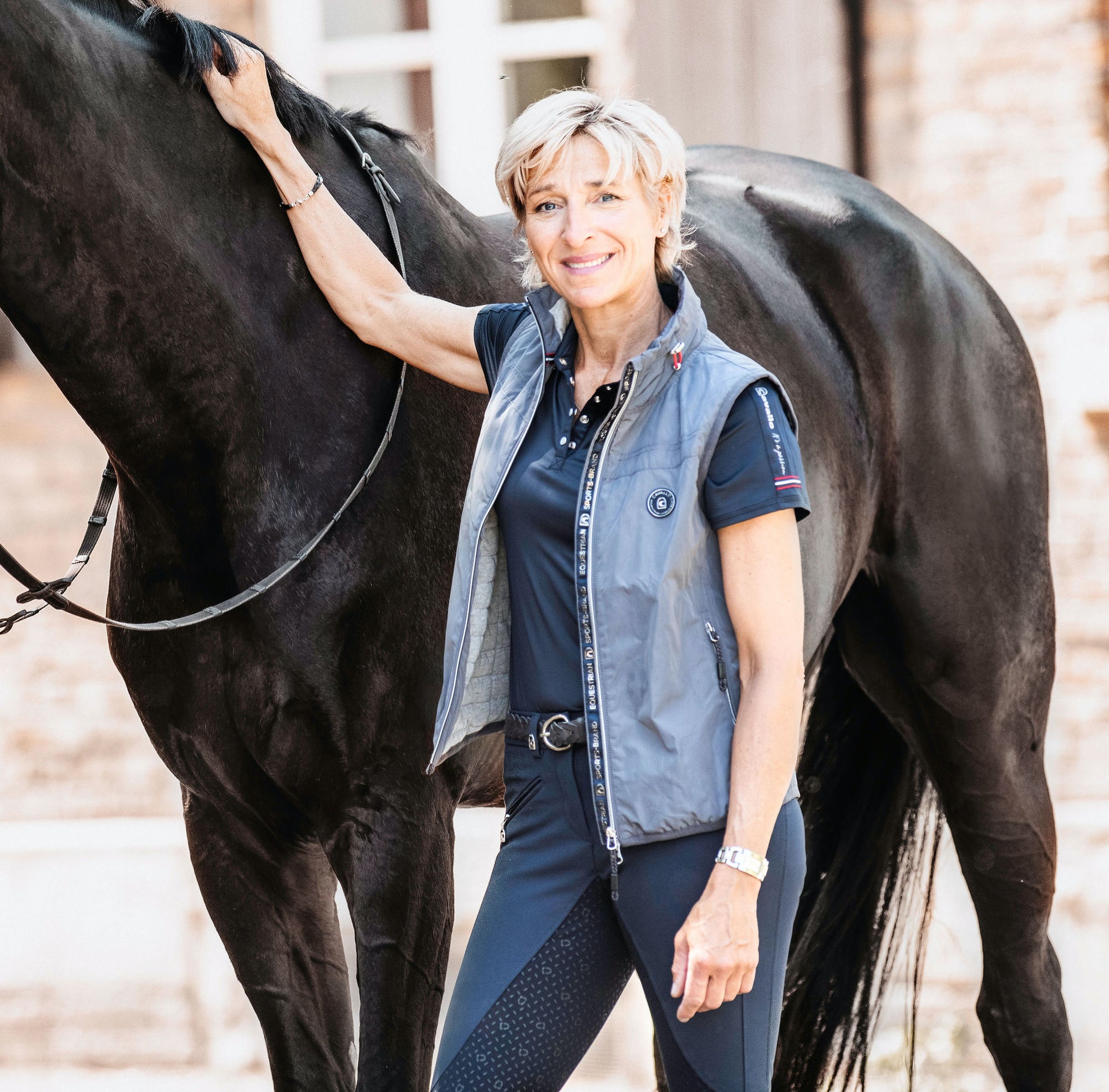 Cavallo Caja Full Grip, Mid Rise Breeches, Dark Blue