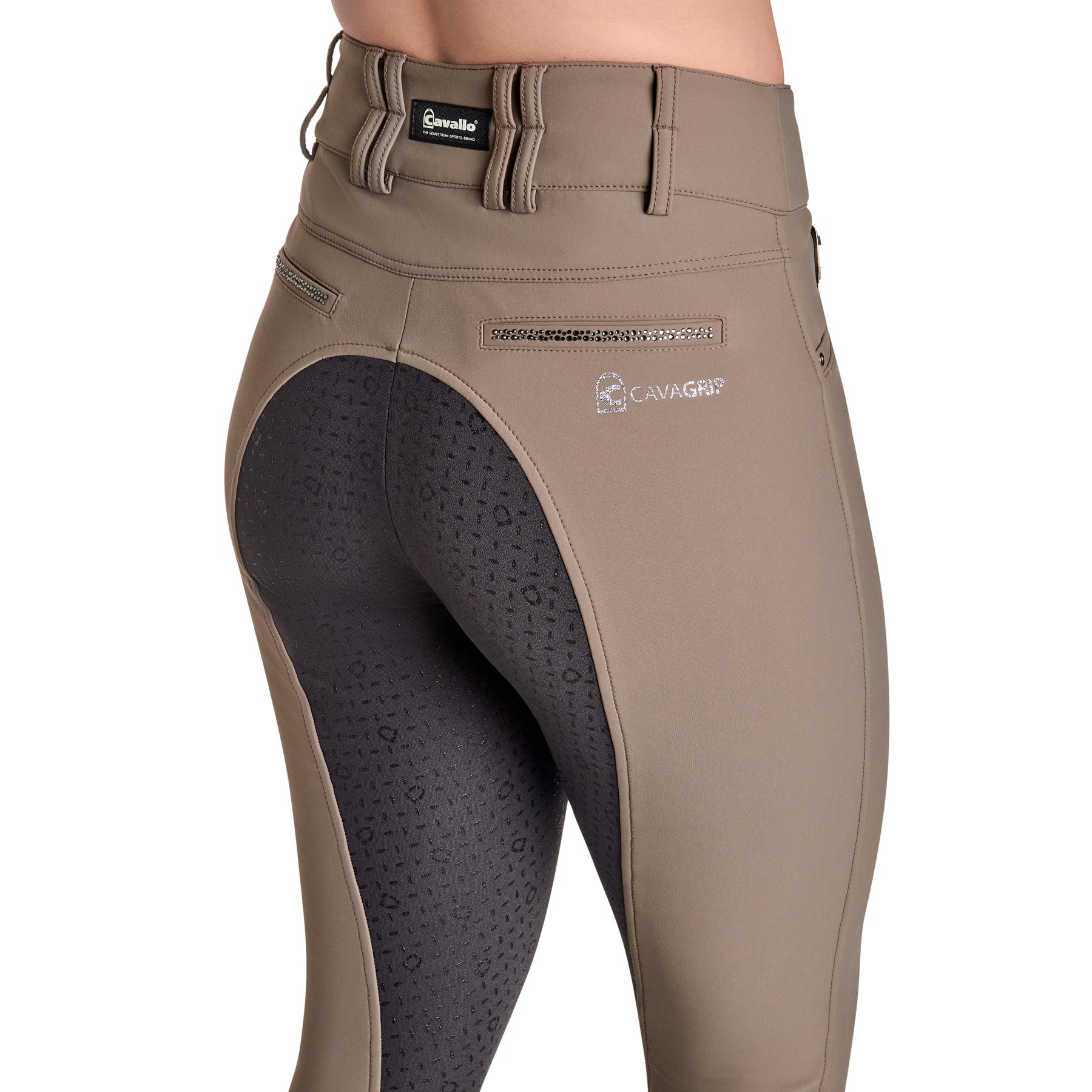 Cavallo Celine X Full Grip, High Rise Breeches, Taupe-Graphite