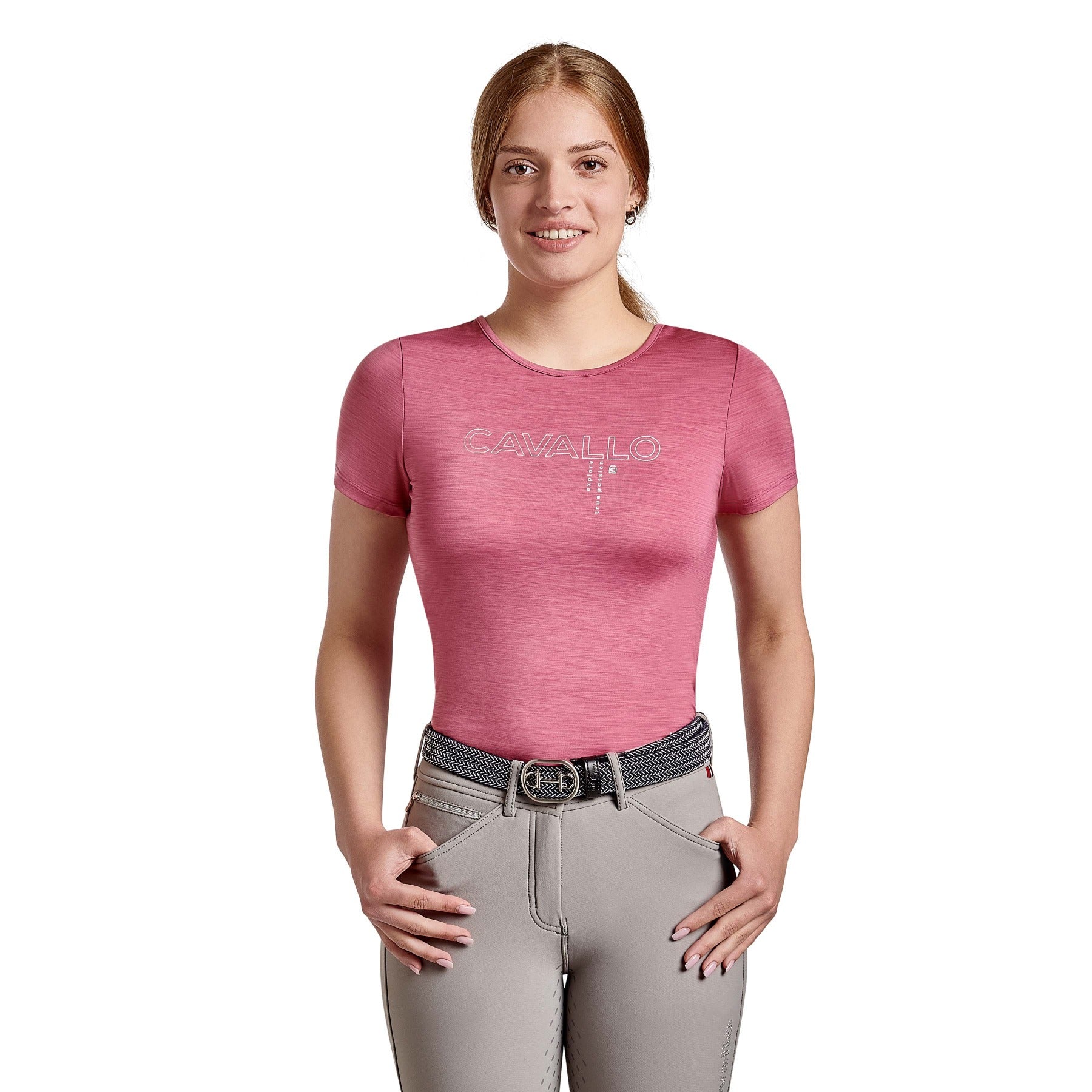 Cavallo DULCE Ladies Round Neck Shirt, Raspberry