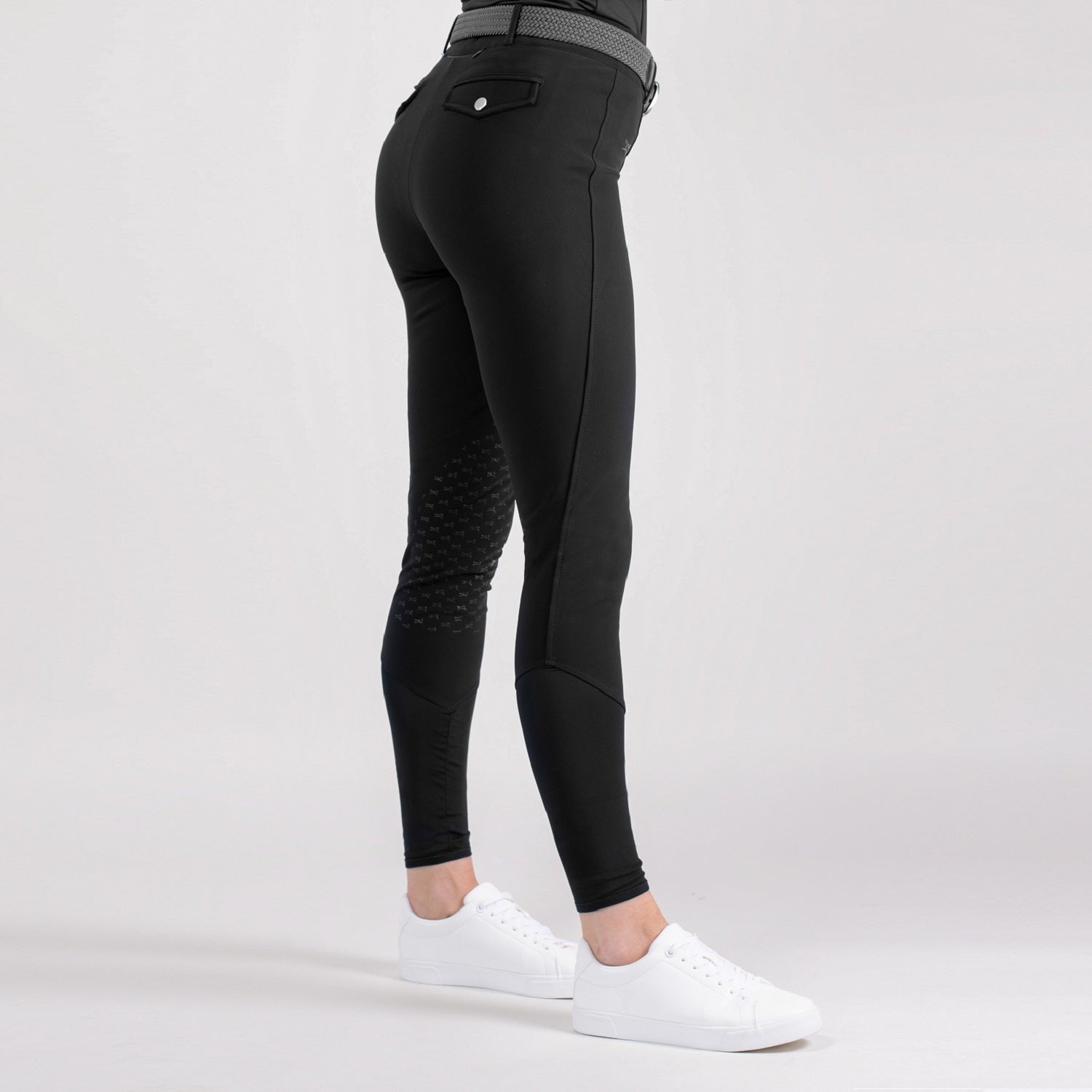 Fager Ella Superior Mid Rise Knee Grip Breeches, Black
