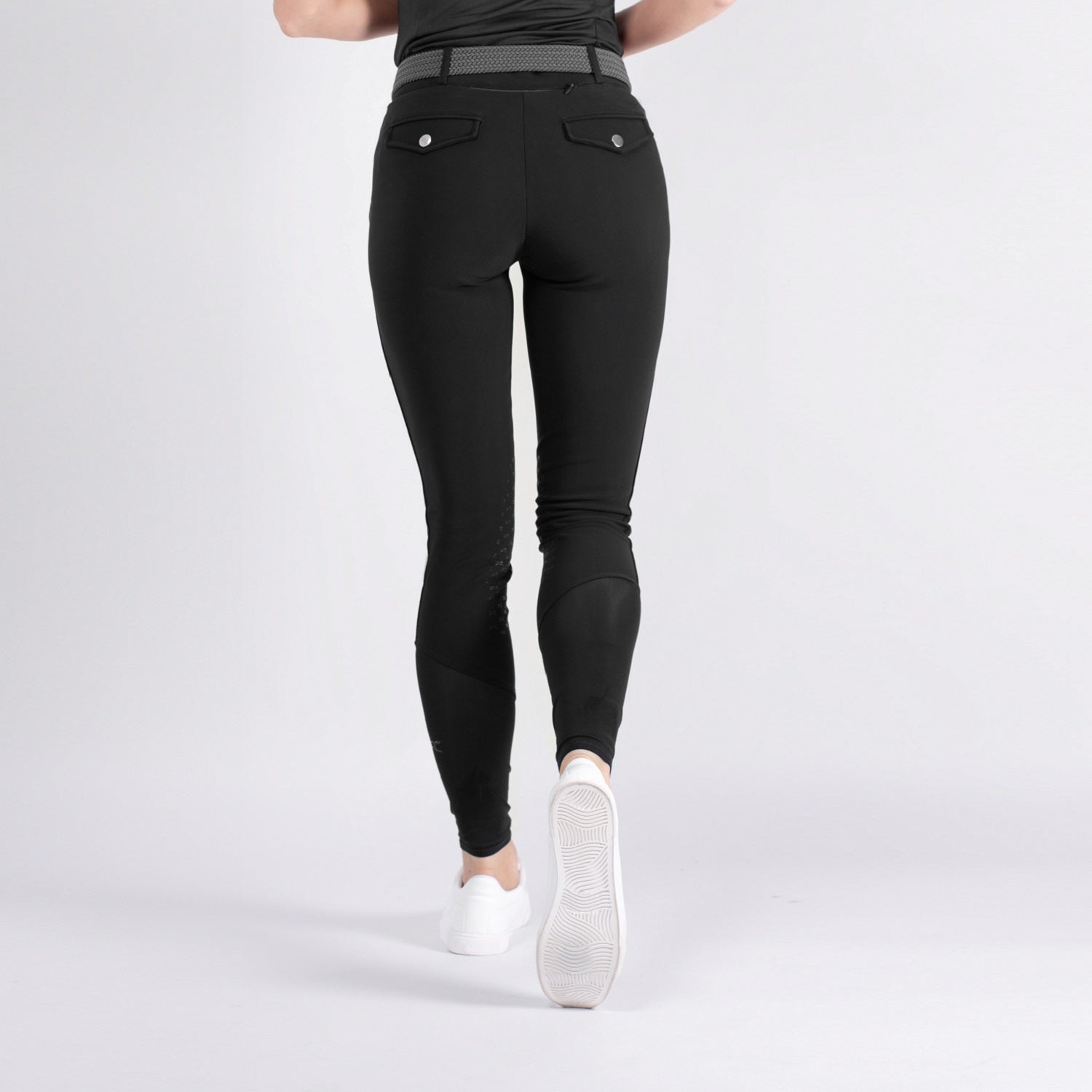 Fager Ella Superior Mid Rise Knee Grip Breeches, Black
