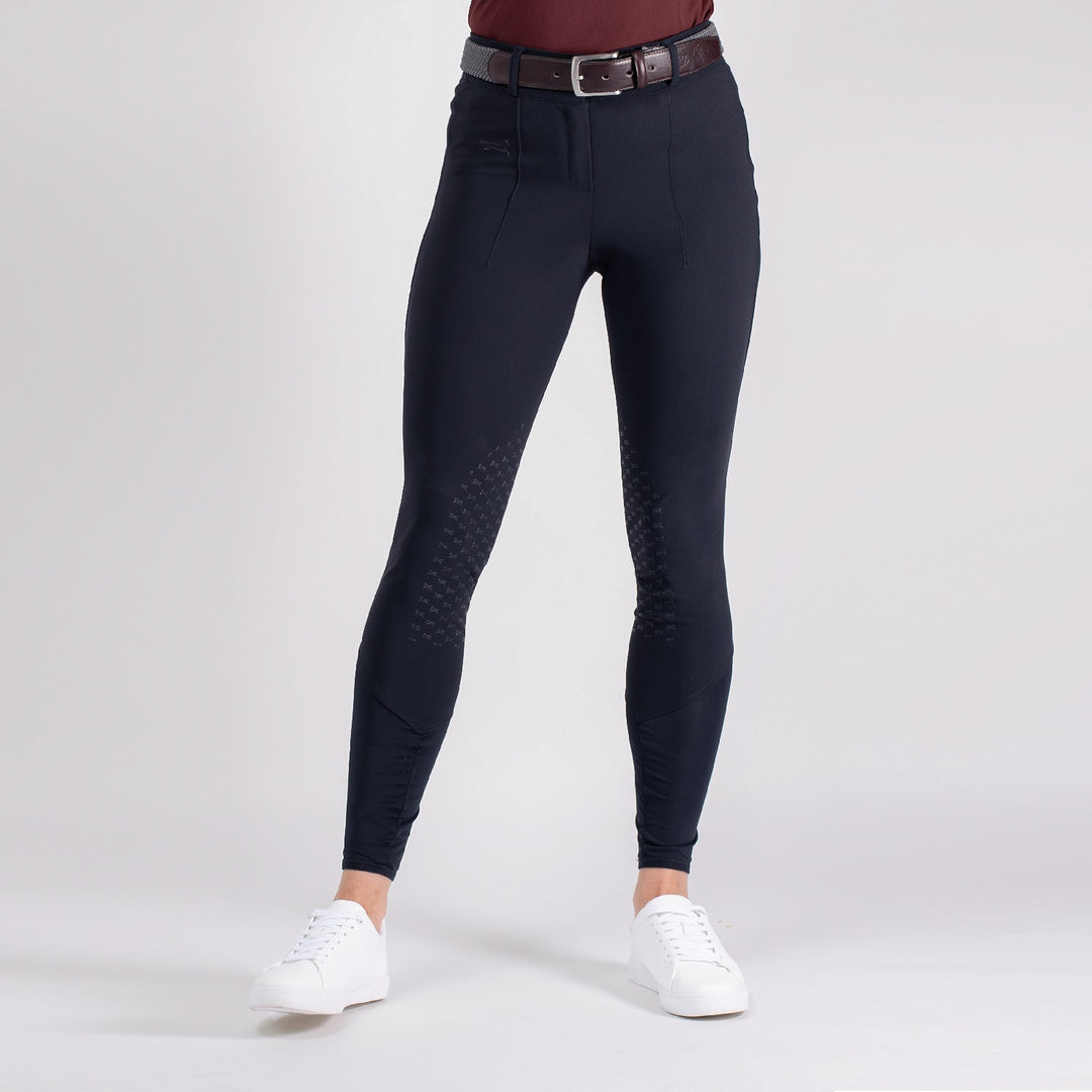 Fager Ella Superior Mid Rise Knee Grip Breeches, Navy
