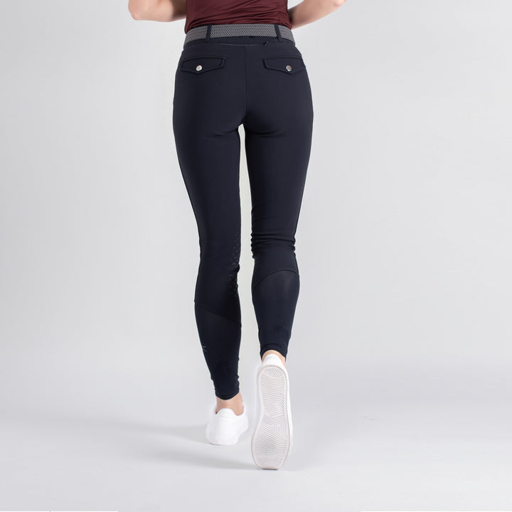 Fager Ella Superior Mid Rise Knee Grip Breeches, Navy