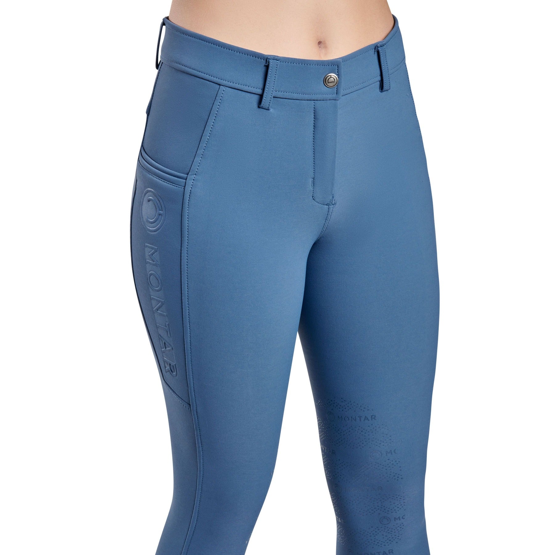 Montar Angela Yati Normal Waist Breeches - Knee Grip, Ocean Blue