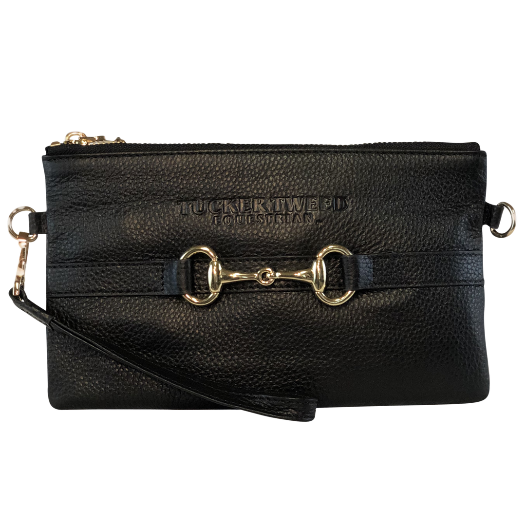 Tucker Tweed The Wellington Wristlet, Solid Black/Gold Bit