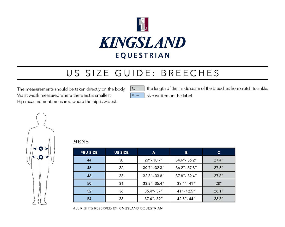 Kingsland Kenton Mens E-Tec Knee Grip, Mid Rise Breeches, Navy