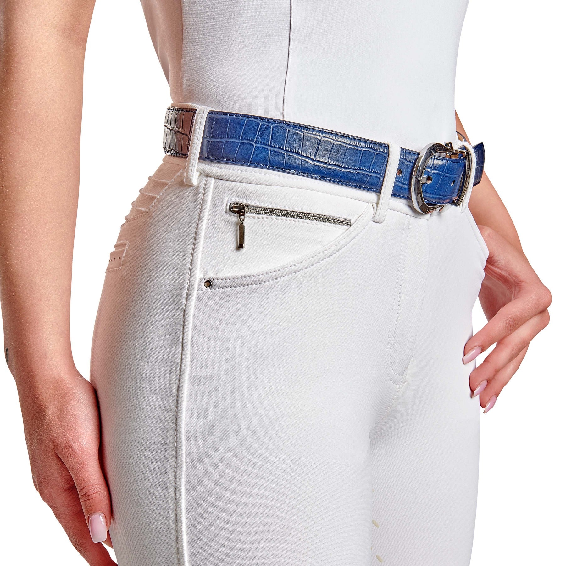 Cavallo CALIMA Full Grip, Mid Rise Breeches, White