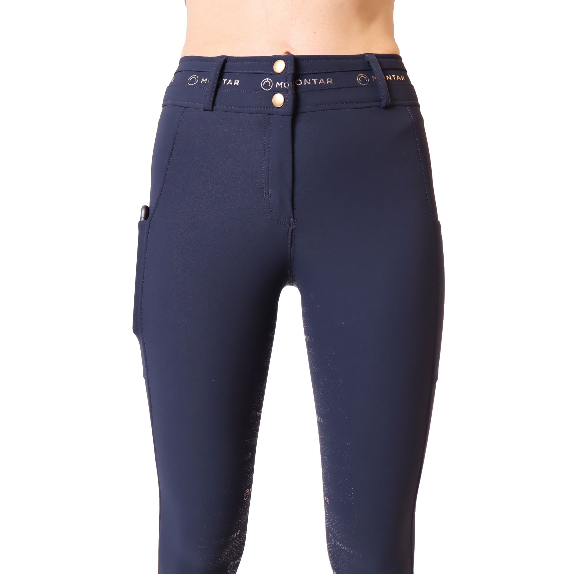 Montar Luna Ladies High Rise Full Grip Breeches, Dark Navy