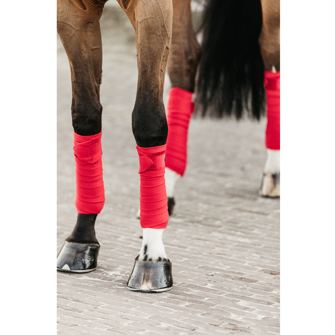 Kentucky Horsewear Polar Fleece Bandages Velvet, Red