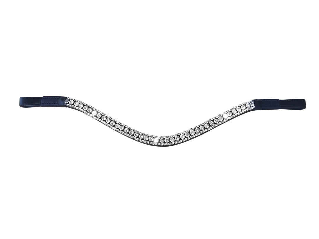 Lumiere Equestrian Solitaire Crystal Browband, BLACK Leather