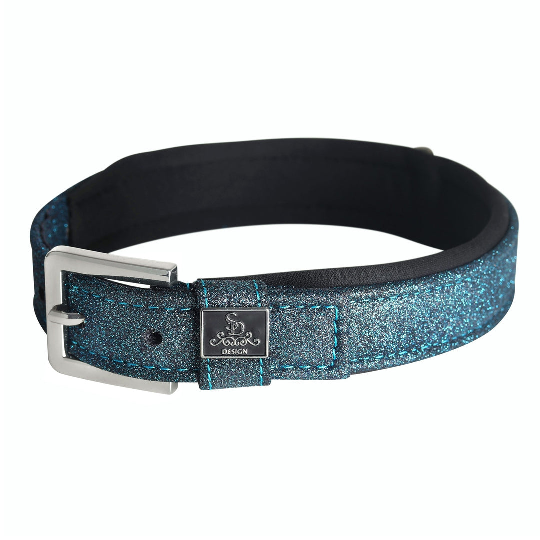 SD Design Hollywood Glamorous Dog Collar - Blue Lagoon Glitter