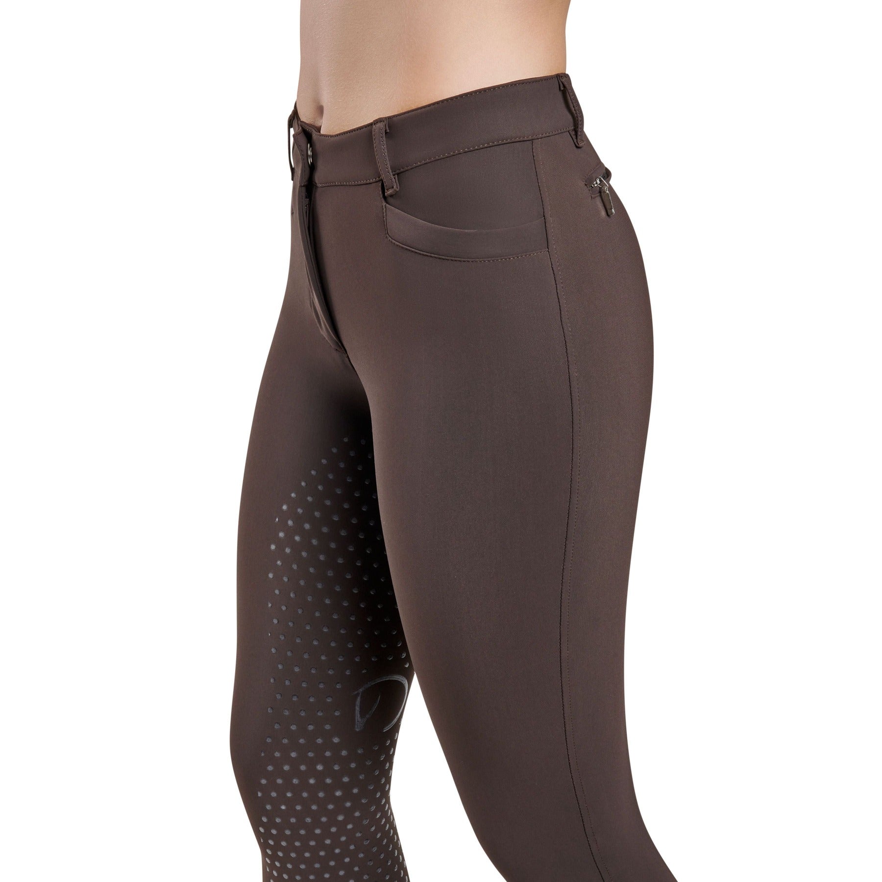 EGO7 Dressage Normal Waist Full Grip Breeches, Chocolate