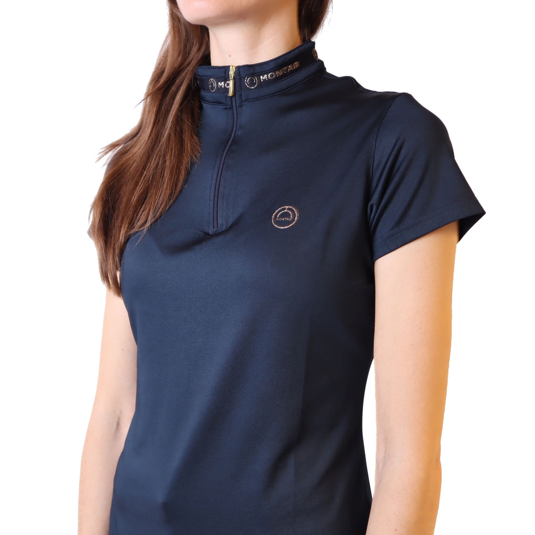 Montar Luna Mon-Tech Ladies Short Sleeve Polo Shirt, Dark Navy