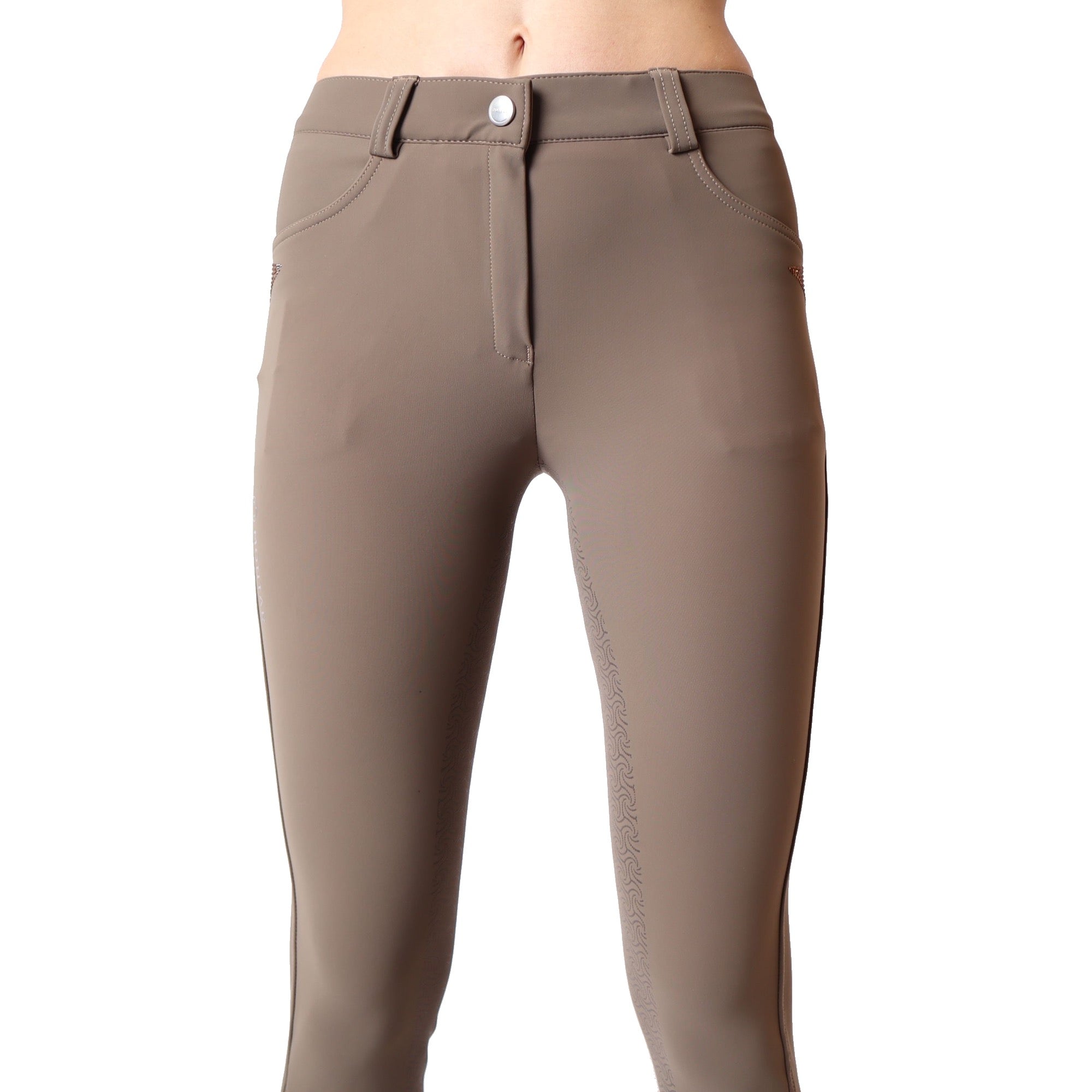 Montar Kyla Soft-Tech Ladies Mid Rise Full Grip Breeches, Mud