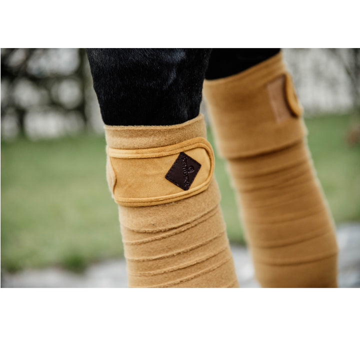 Kentucky Horsewear Polar Fleece Bandages Velvet, Mustard