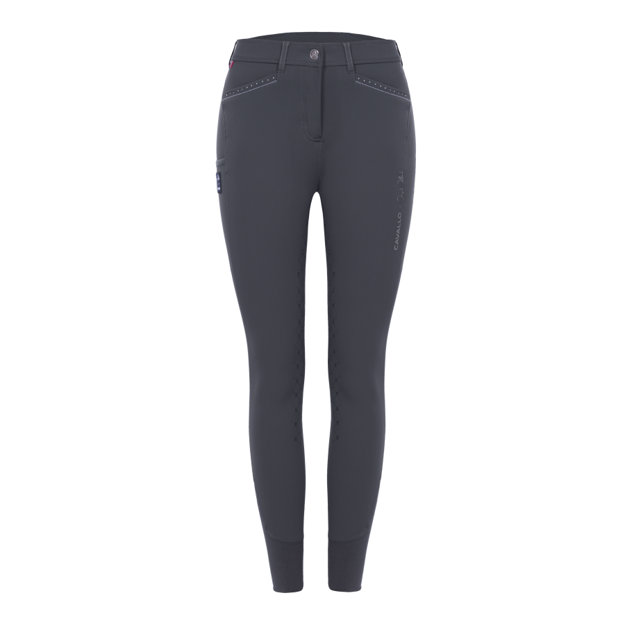 Cavallo Celeste Full Grip, Mid Rise Softshell Breeches, Graphite