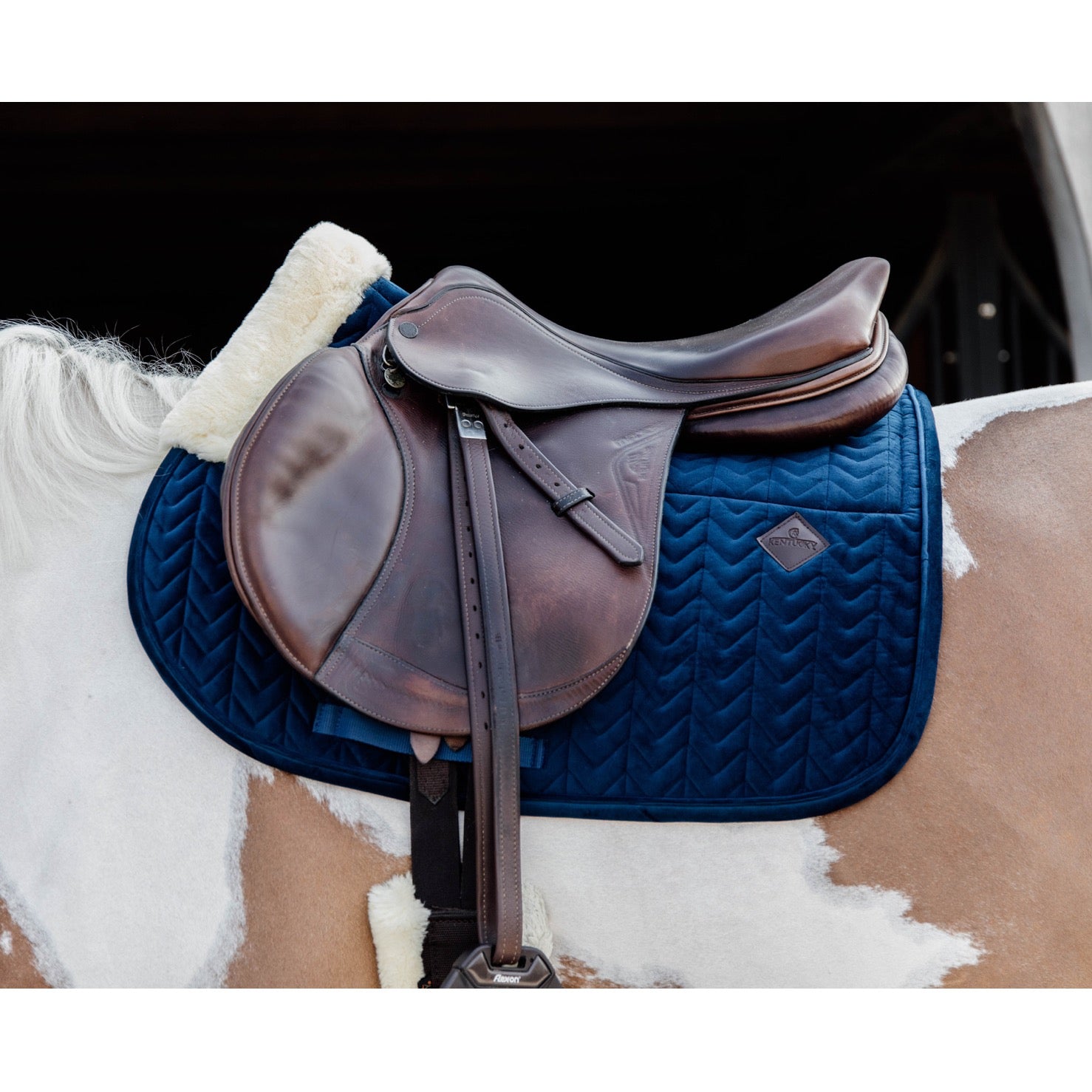 Kentucky Horsewear Skin Friendly Saddle Pad Velvet Jumping, Navy