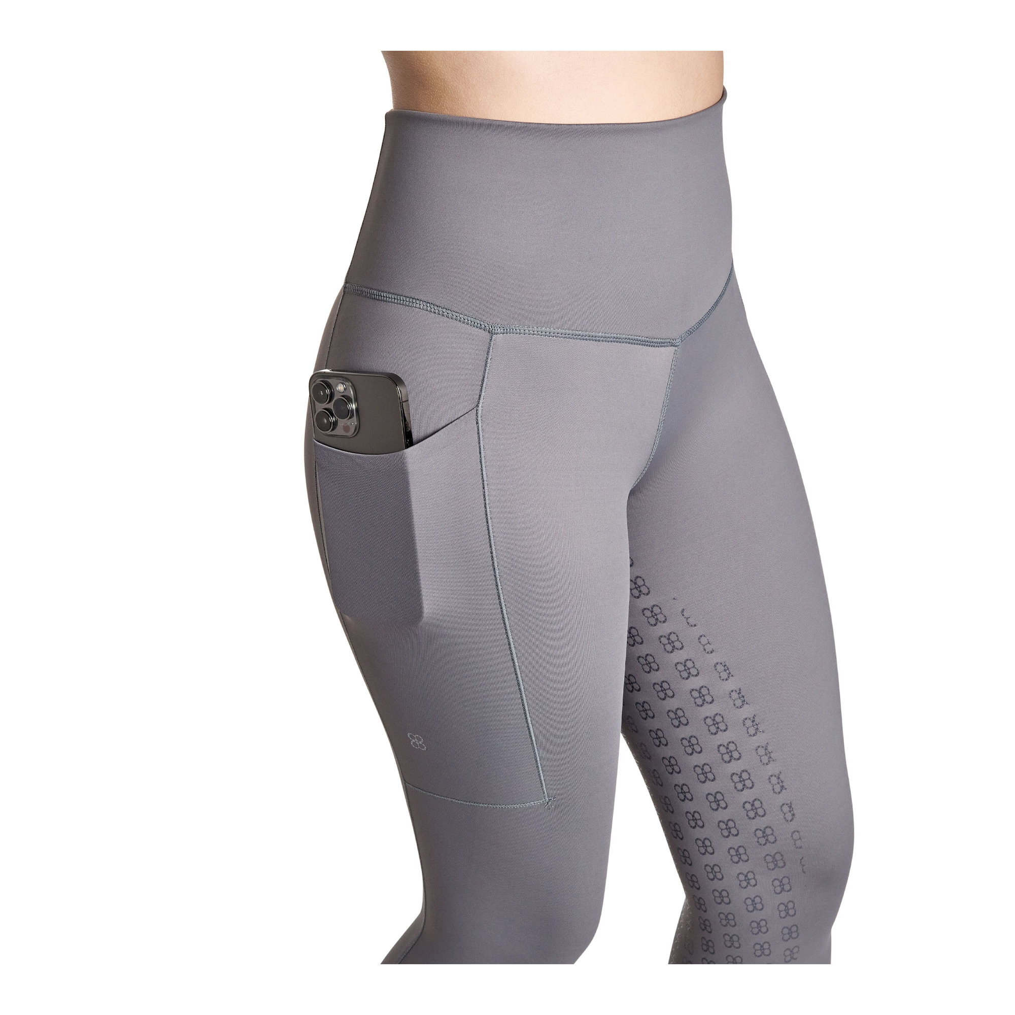 BWear Finn Full Grip, High Waist Riding Leggings, Gray