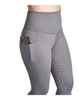 BWear Finn Full Grip, High Waist Riding Leggings, Gray