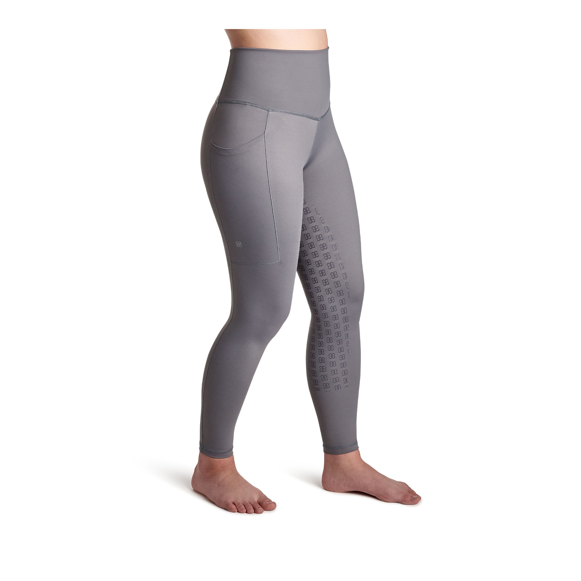 BWear Finn Full Grip, High Waist Riding Leggings, Gray