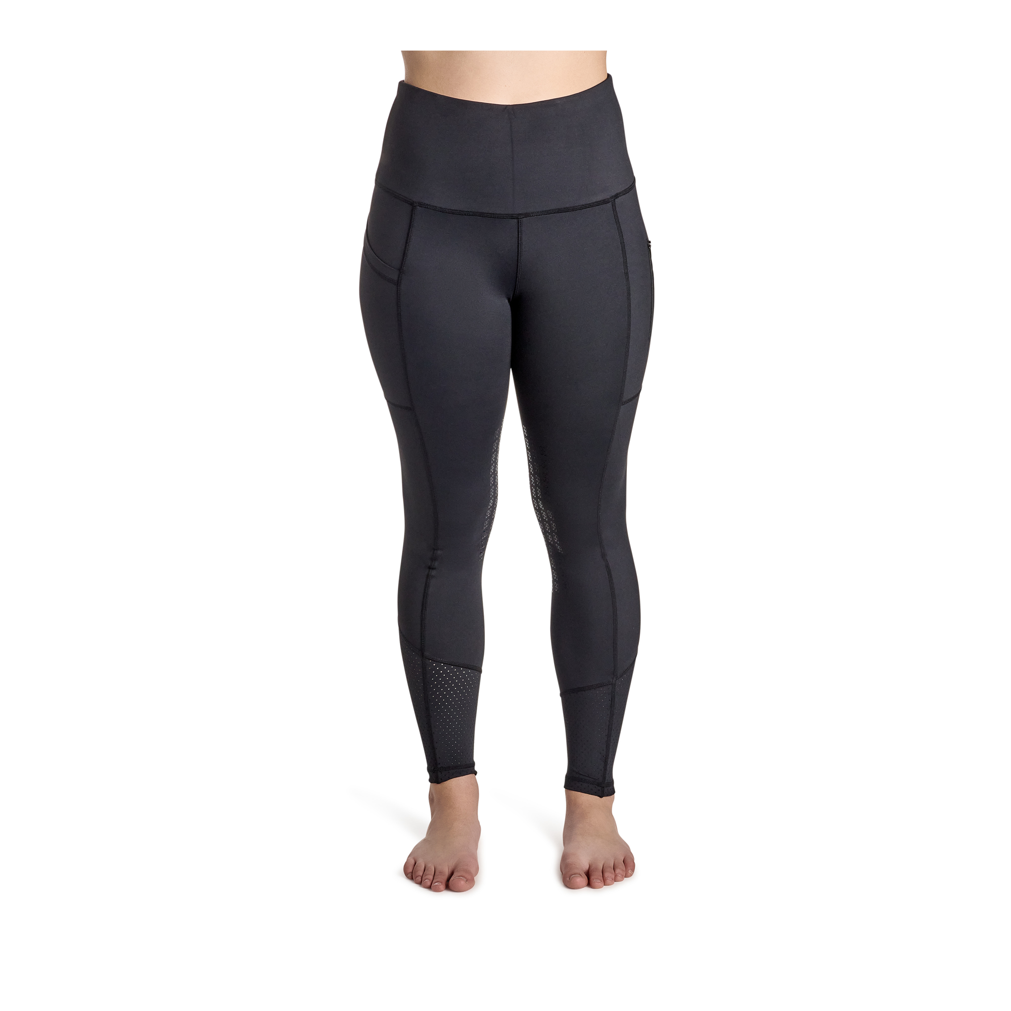 BWear Calypso Knee Grip, High Waist Riding Leggings, Black