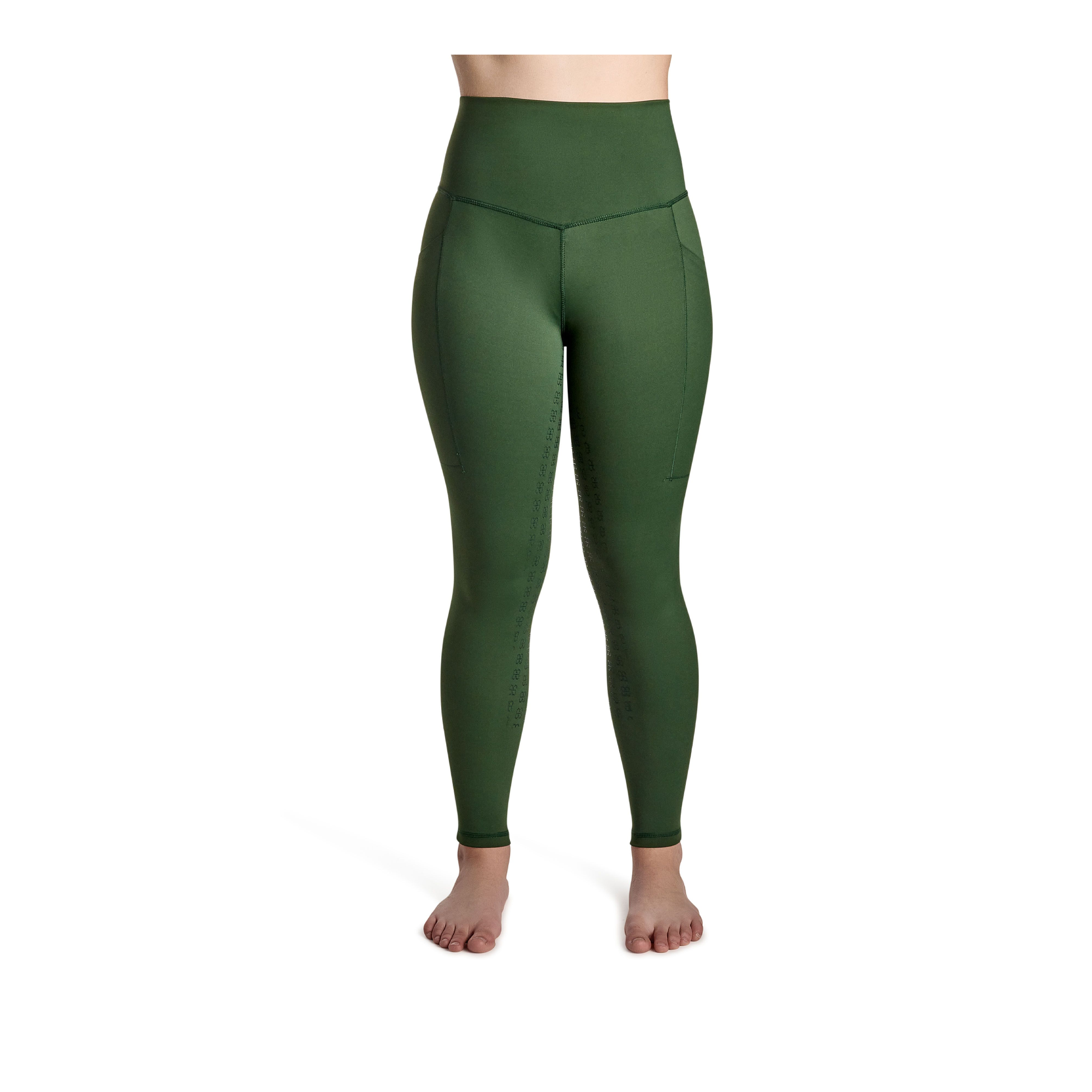 BWear Finn Full Grip, High Waist Riding Leggings, Green