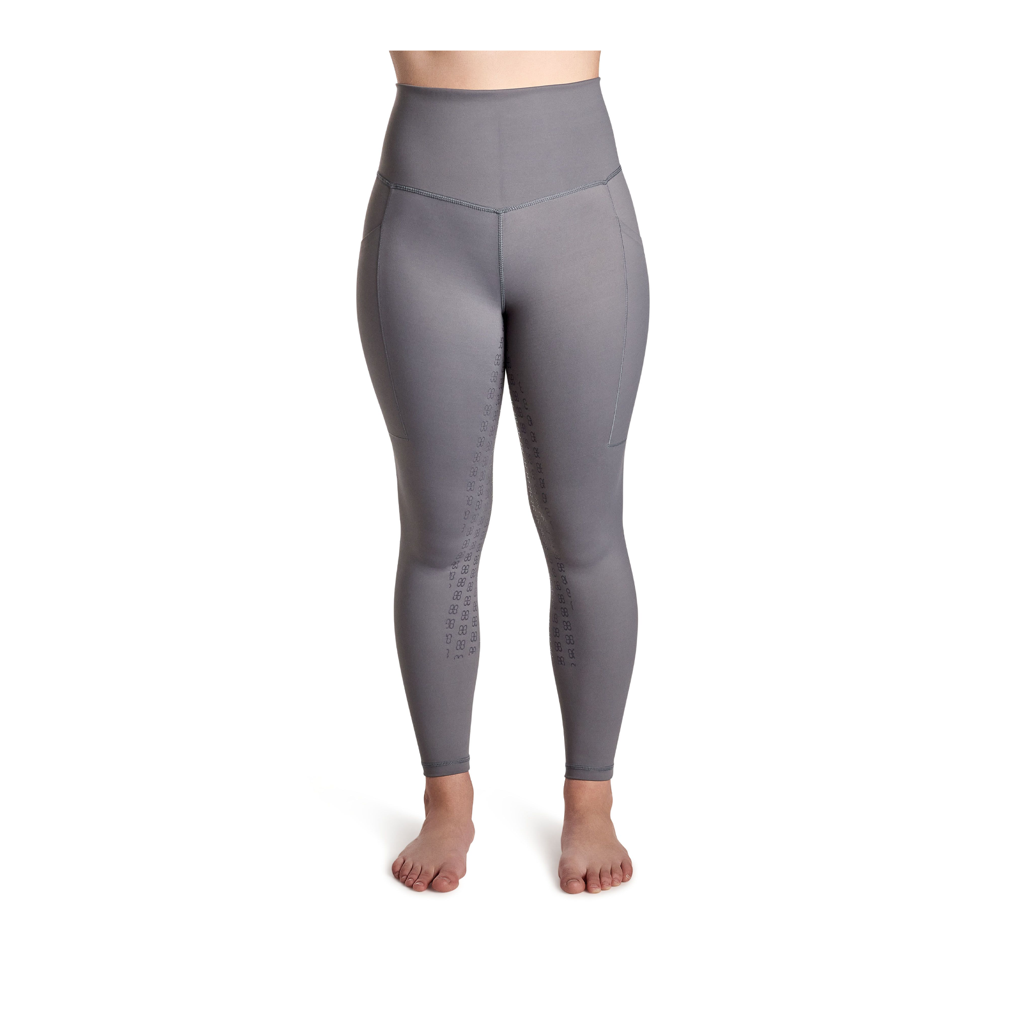 BWear Finn Full Grip, High Waist Riding Leggings, Gray