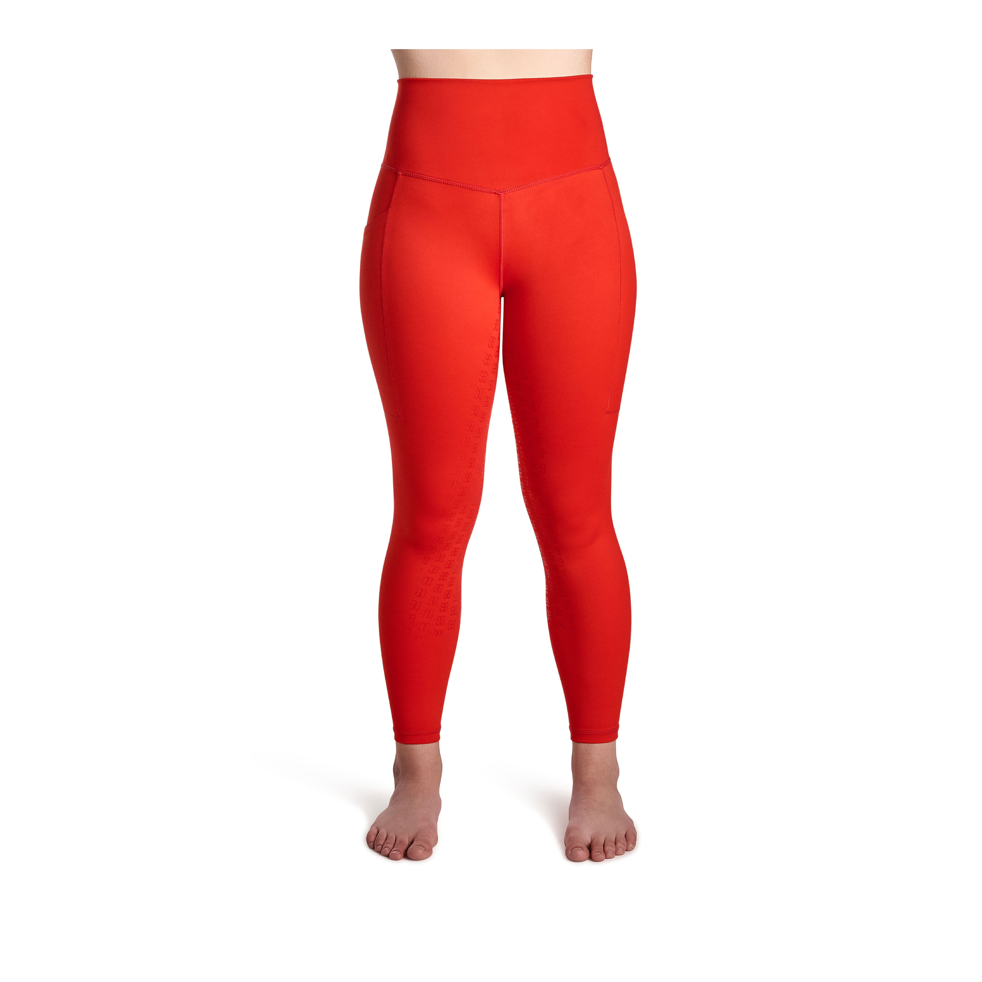 BWear Finn Full Grip, High Waist Riding Leggings, Red