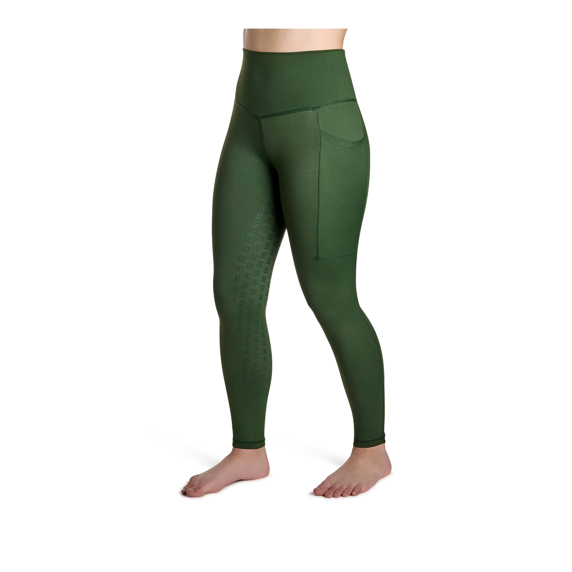 BWear Finn Full Grip, High Waist Riding Leggings, Green