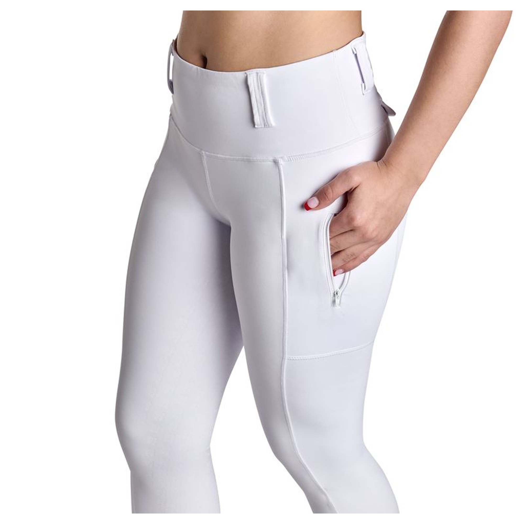 BWear Sydney Full Grip, High Waist Riding Tights, White