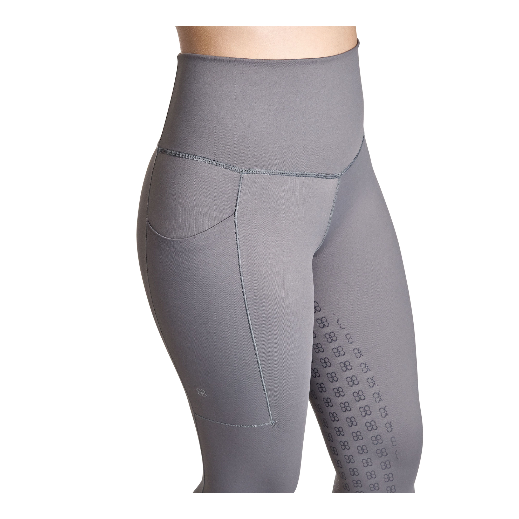 BWear Finn Full Grip, High Waist Riding Leggings, Gray