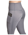 BWear Finn Full Grip, High Waist Riding Leggings, Gray