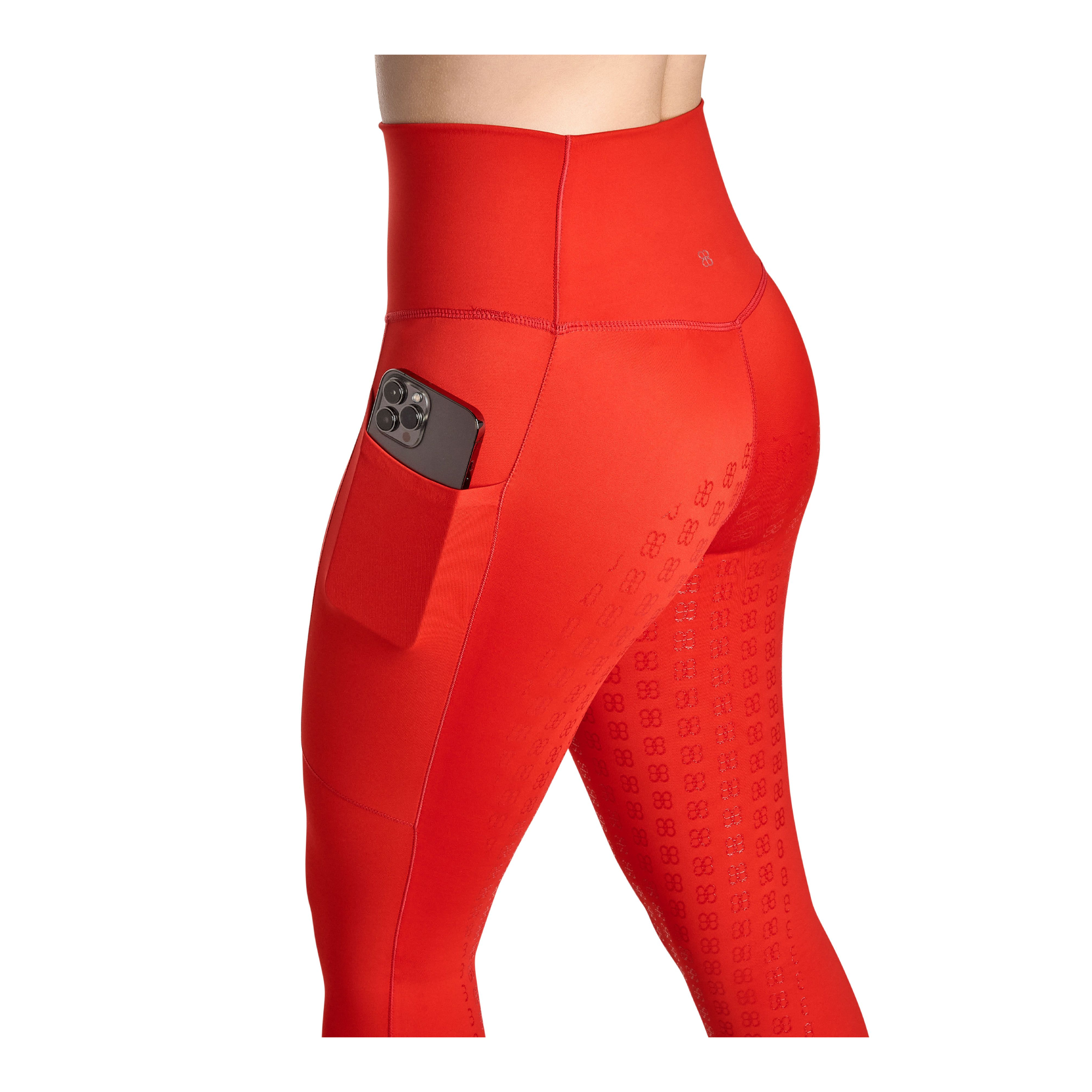 BWear Finn Full Grip, High Waist Riding Leggings, Red