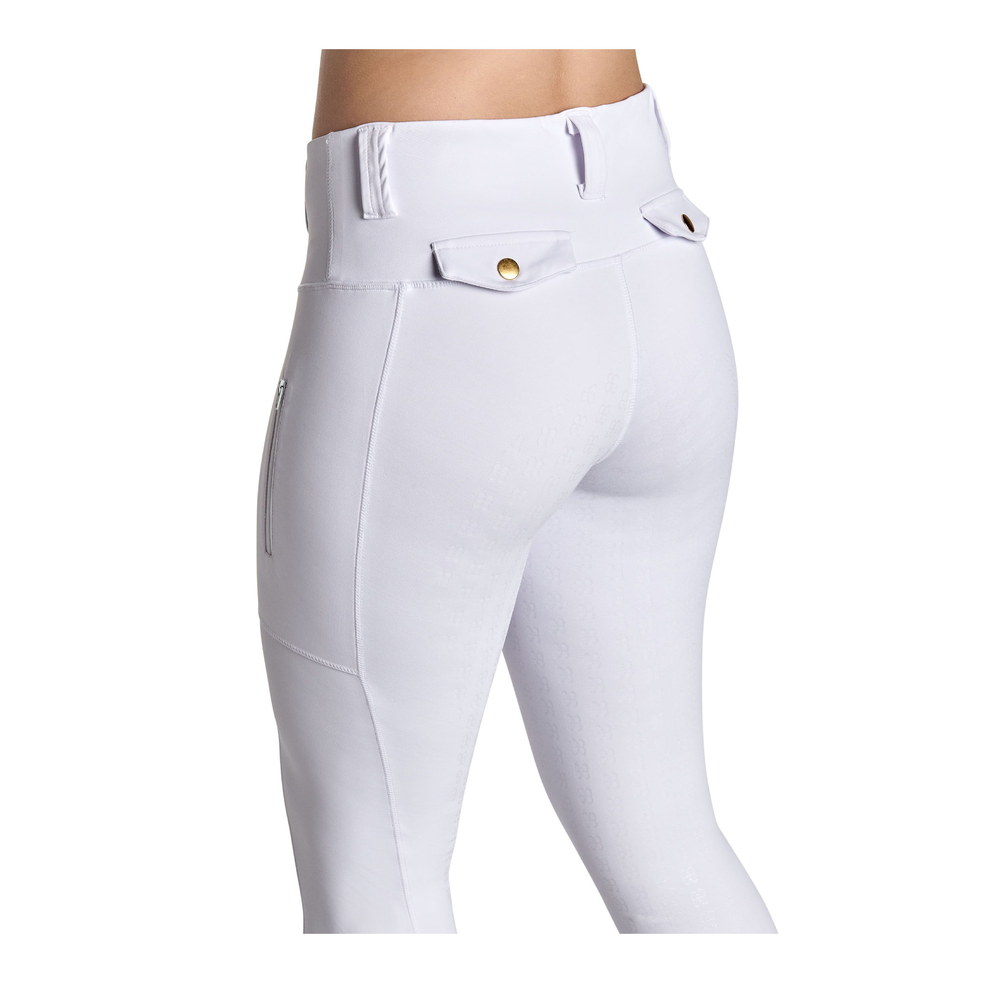 BWear Sydney Full Grip, High Waist Riding Tights, White