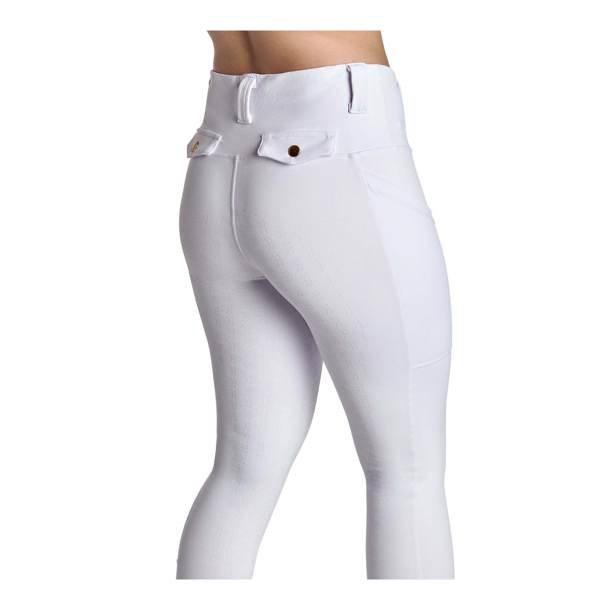 BWear Sydney Full Grip, High Waist Riding Tights, White